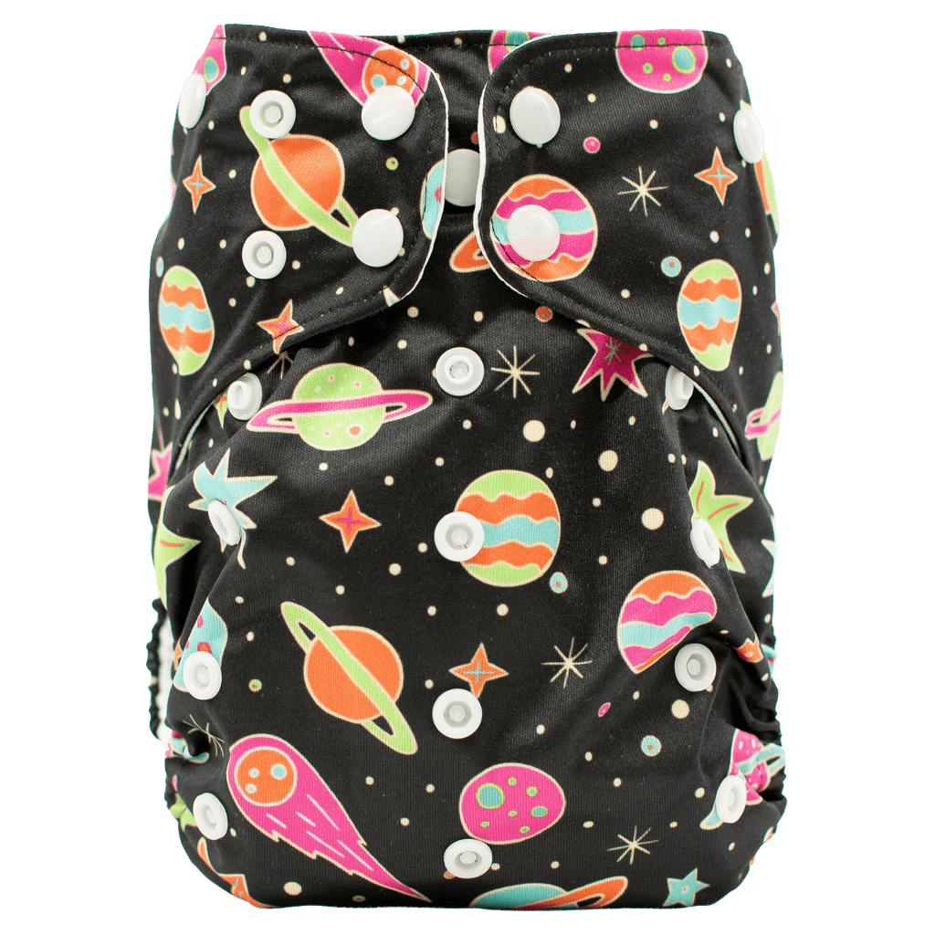 Bright Planets Glow Snaps - XL Pocket - Texas Tushies - Modern Cloth Diapers & Beyond