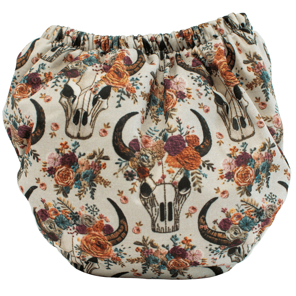 Floral Skulls Embroidery - Training Pants - Texas Tushies - Modern Cloth Diapers & Beyond