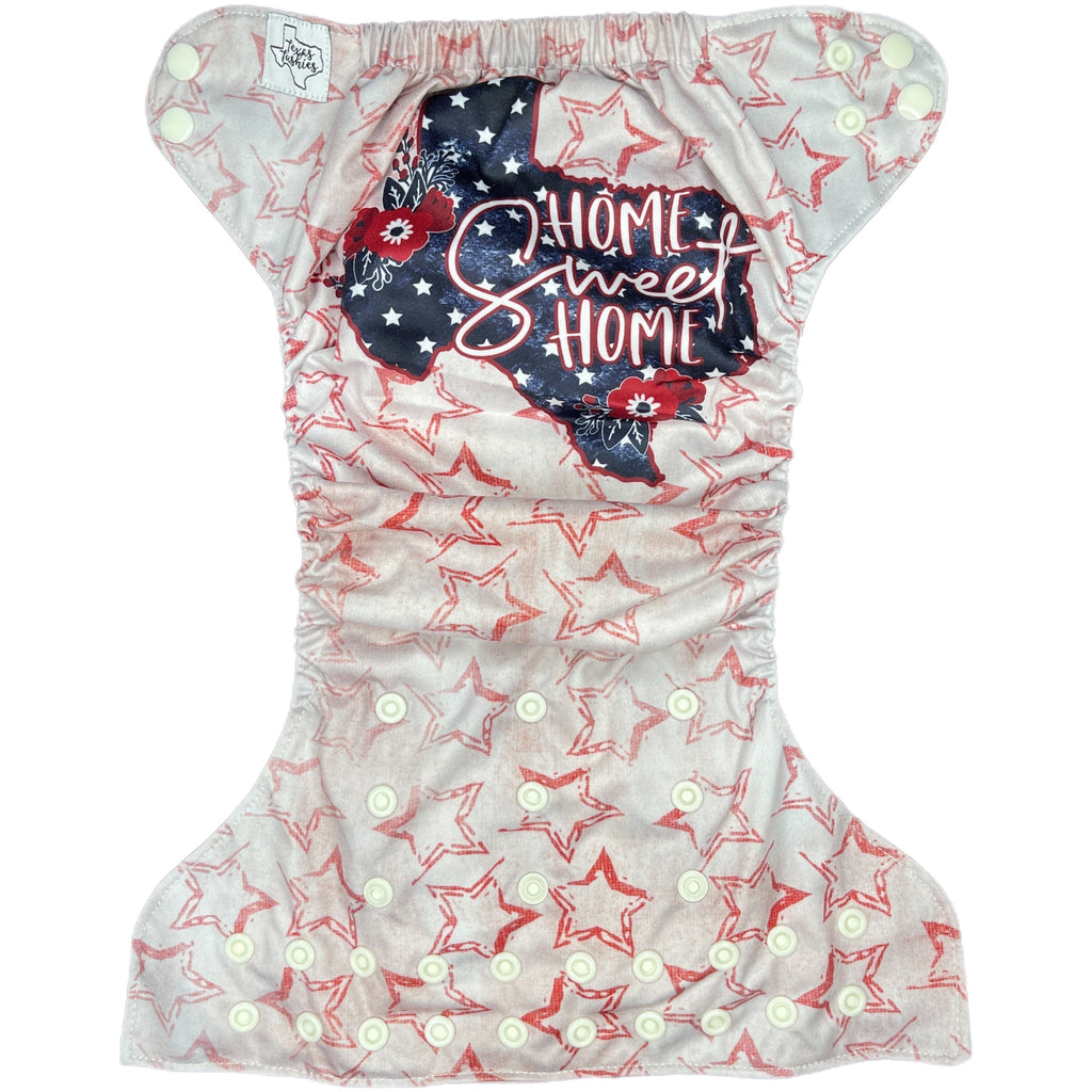 Home Sweet Home - One Size Pocket - Texas Tushies - Modern Cloth Diapers & Beyond
