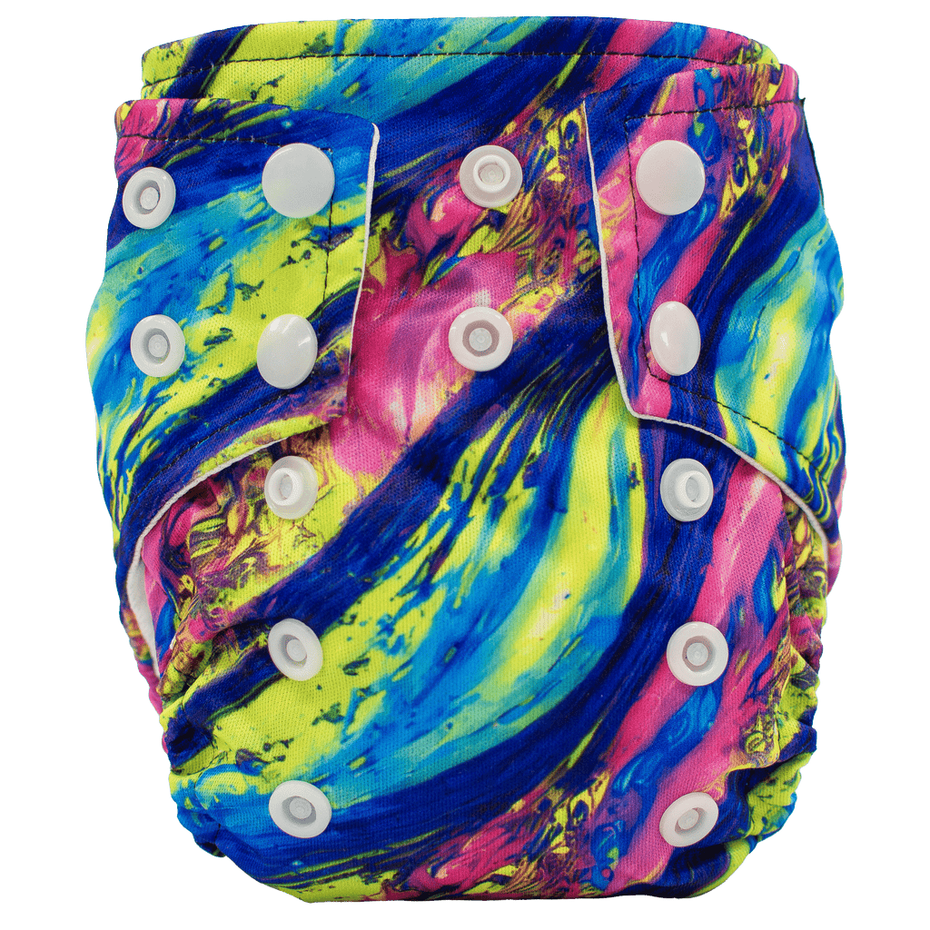 Marbled Glow Snaps - Newborn AIO - Texas Tushies - Modern Cloth Diapers & Beyond