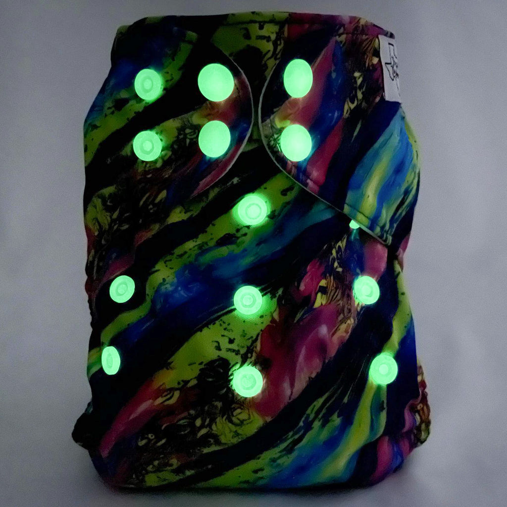 Marbled Glow Snaps - Newborn AIO - Texas Tushies - Modern Cloth Diapers & Beyond