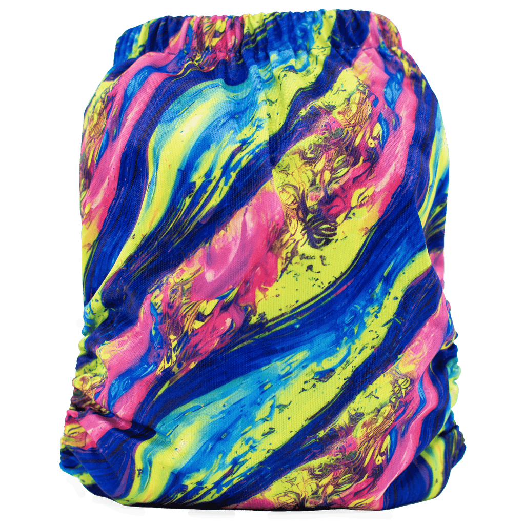 Marbled Glow Snaps - One Size AIO - Texas Tushies - Modern Cloth Diapers & Beyond