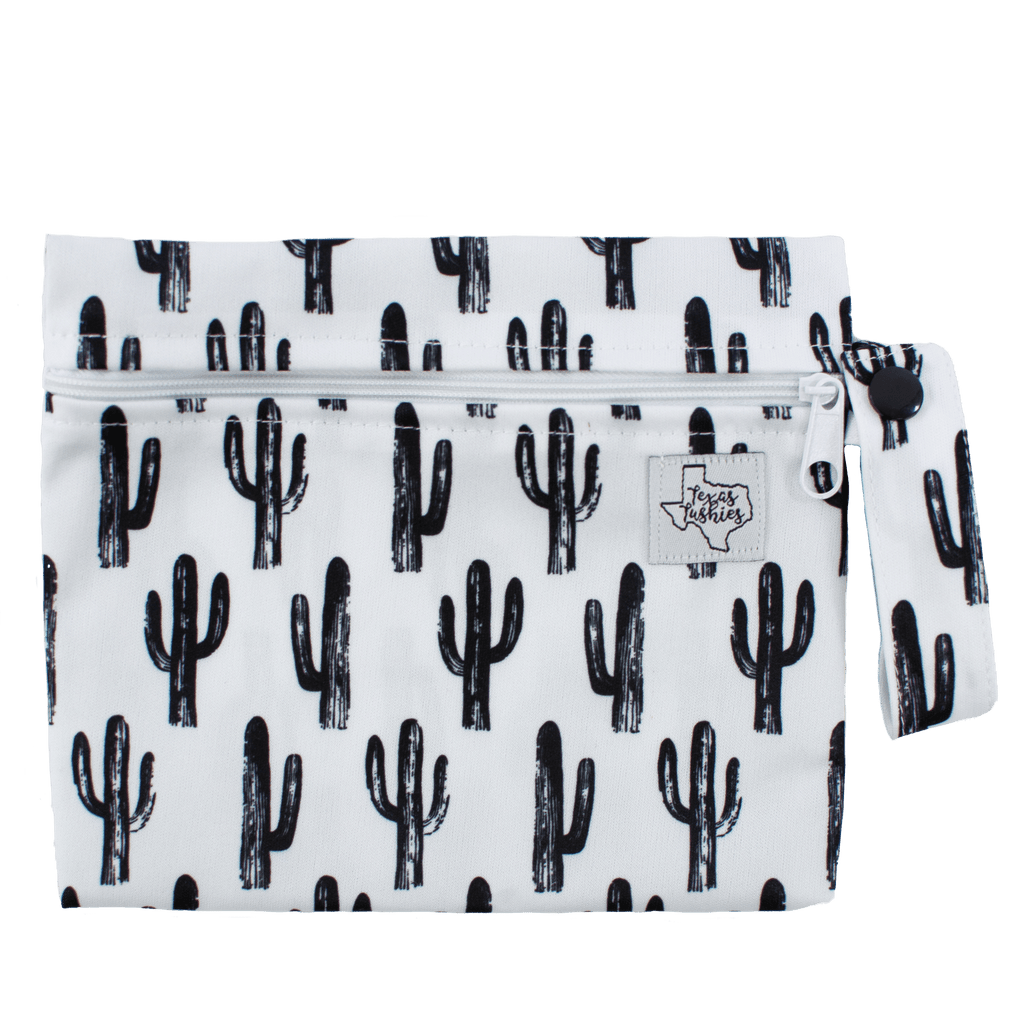 Monochrome Cacti - Mini Wet Bag - Texas Tushies - Modern Cloth Diapers & Beyond