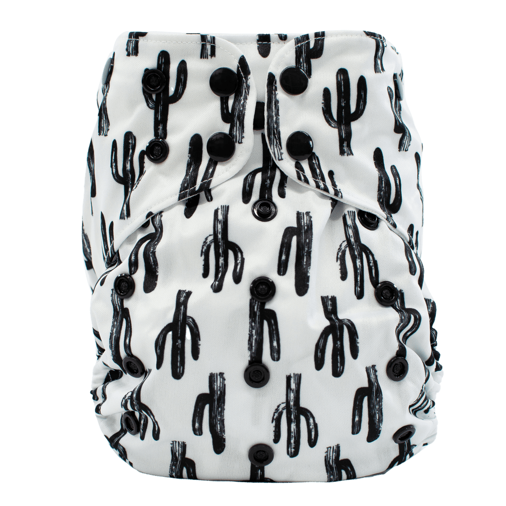 Monochrome Cacti - XL Pocket - Texas Tushies - Modern Cloth Diapers & Beyond