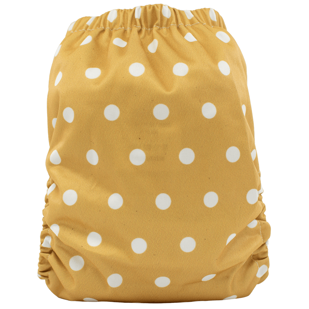 Mustard Polka Dots - One Size Pocket - Texas Tushies - Modern Cloth Diapers & Beyond