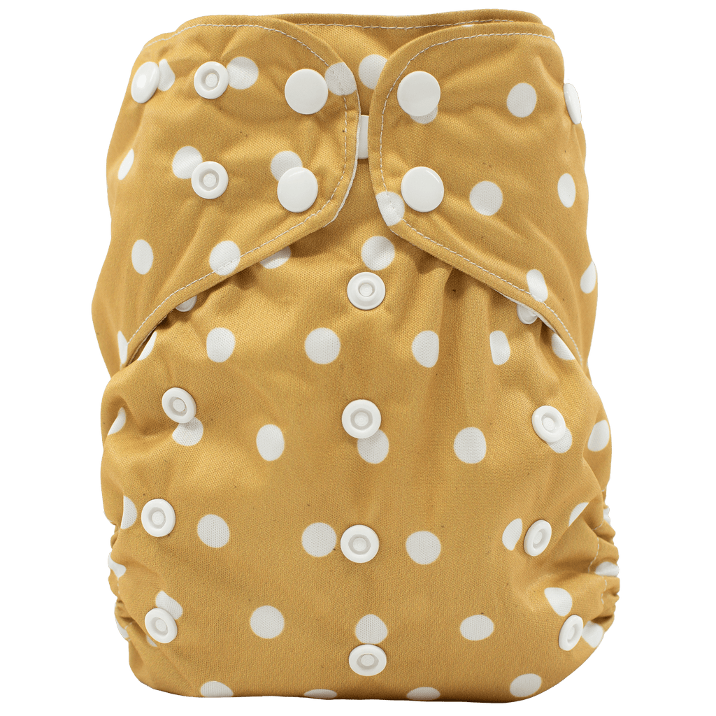 Mustard Polka Dots - XL Pocket - Texas Tushies - Modern Cloth Diapers & Beyond