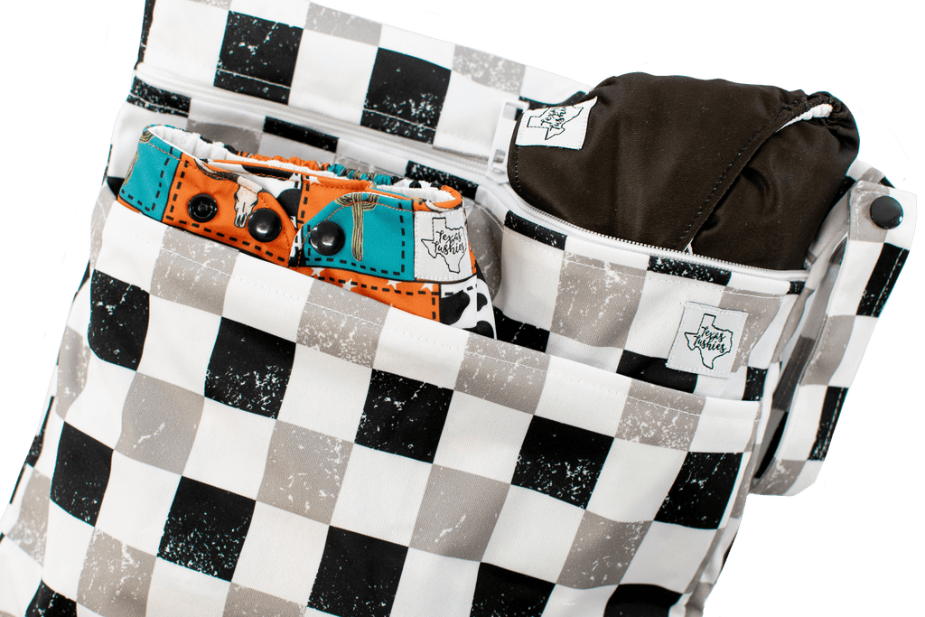 Neutral Check - Wet Bag - Texas Tushies - Modern Cloth Diapers & Beyond