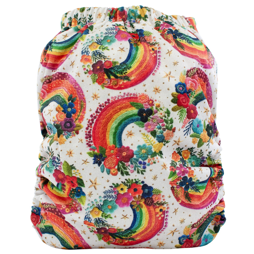 Rainbow Embroidery - One Size Pocket - Texas Tushies - Modern Cloth Diapers & Beyond