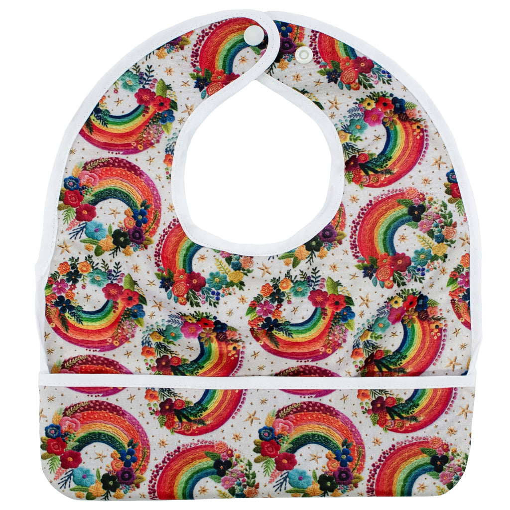 Rainbow Embroidery - The Flip Bib - Texas Tushies - Modern Cloth Diapers & Beyond