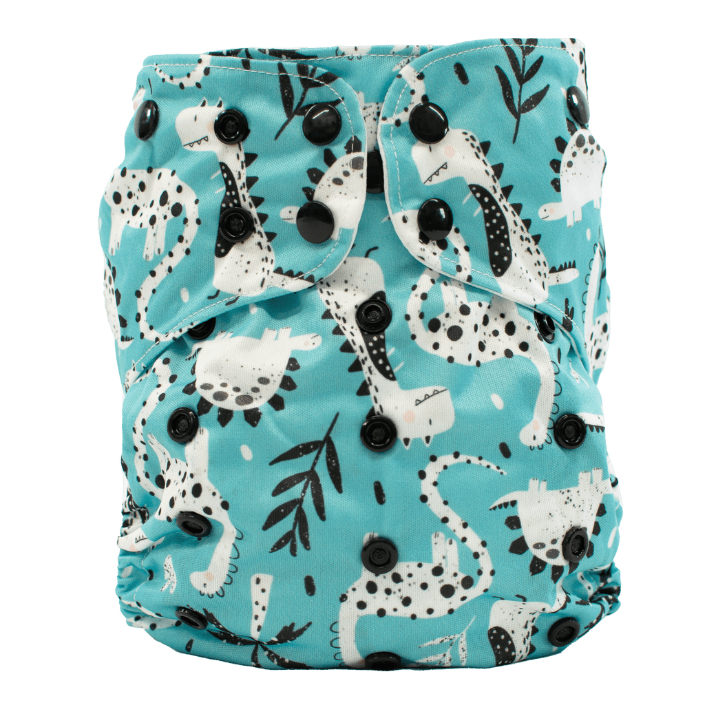 Teal Dino's - XL Pocket - Texas Tushies - Modern Cloth Diapers & Beyond