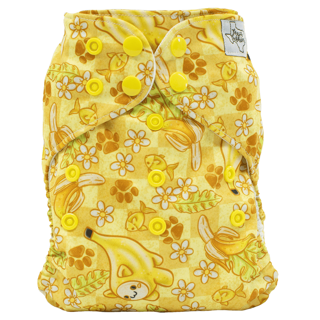 Banana Cat - One Size Pocket - Texas Tushies - Modern Cloth Diapers & Beyond