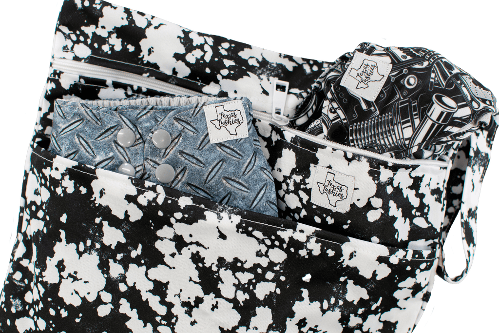 Black Acid Wash - Wet Bag - Texas Tushies - Modern Cloth Diapers & Beyond