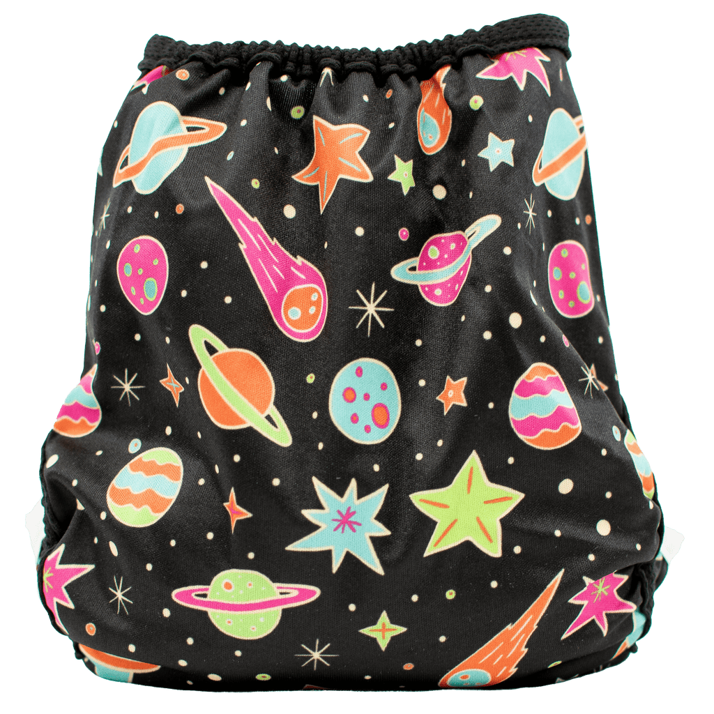 Bright Planets Glow Snaps - One Size Cover - Texas Tushies - Modern Cloth Diapers & Beyond