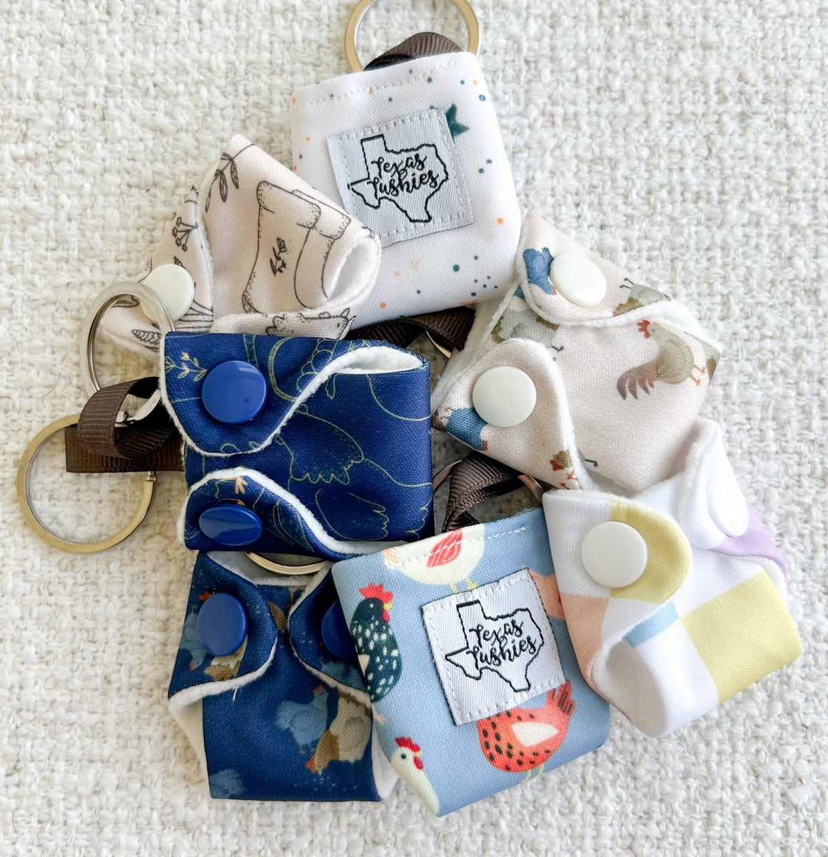 Cloth Diaper Keychain - Mystery Pack of 5 – Texas Tushies - Modern ...