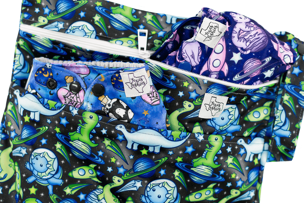 Dinos In Space - Wet Bag - Texas Tushies - Modern Cloth Diapers & Beyond