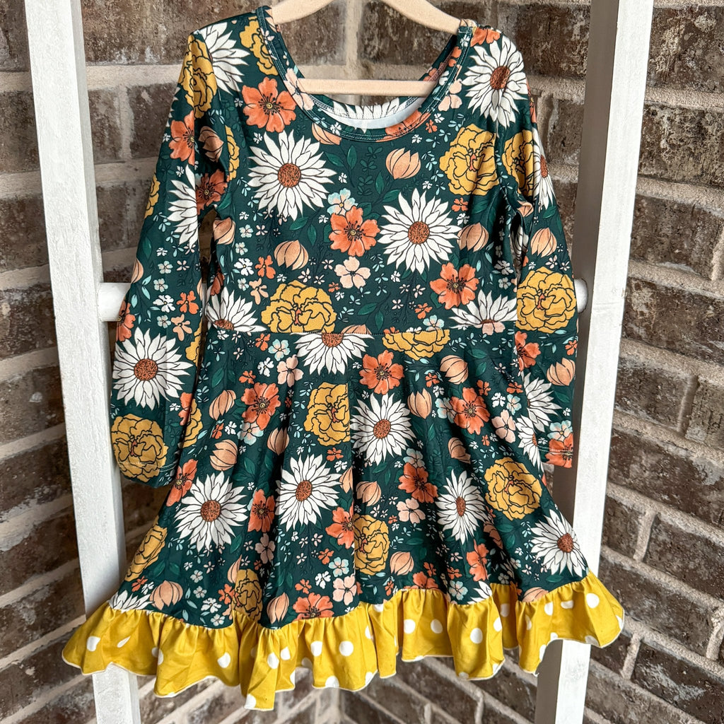 Emerald Meadow - Ruffle Skirt Dress - Texas Tushies - Modern Cloth Diapers & Beyond