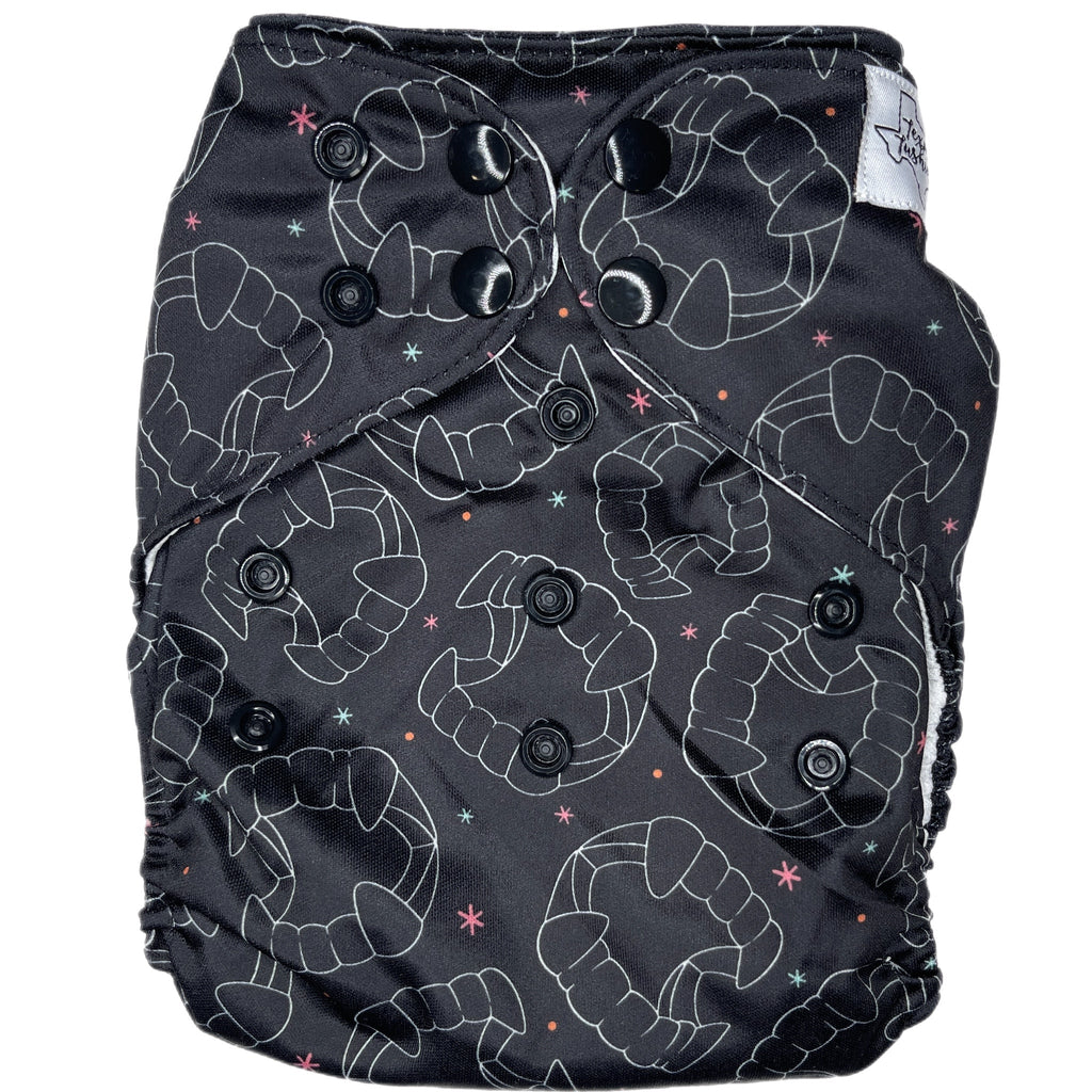 Fangs - One Size Pocket - Texas Tushies - Modern Cloth Diapers & Beyond