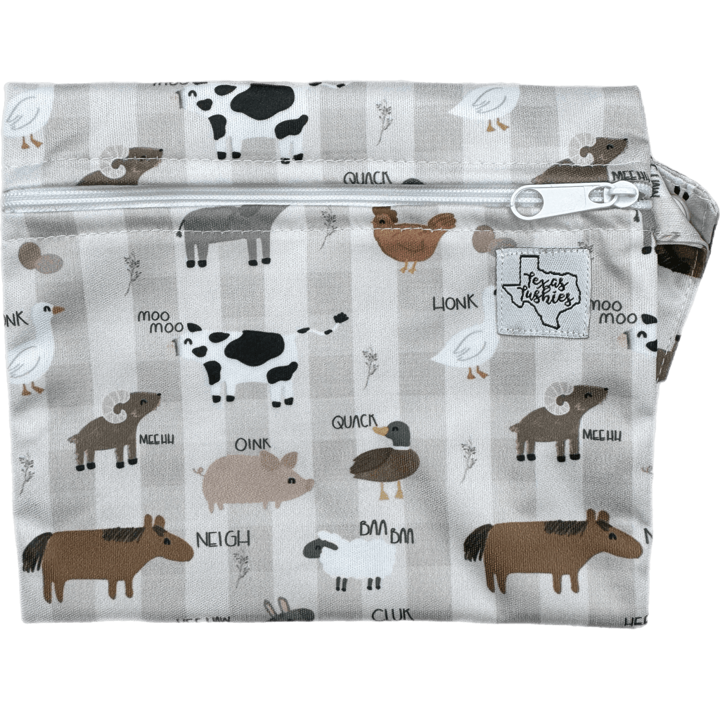 Farm Animals - Mini Wet Bag - Texas Tushies - Modern Cloth Diapers & Beyond