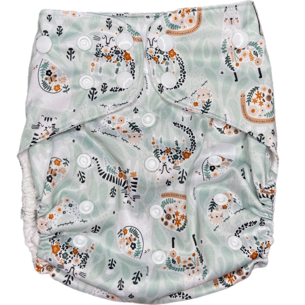 Floral Animals - XL Pocket - Texas Tushies - Modern Cloth Diapers & Beyond