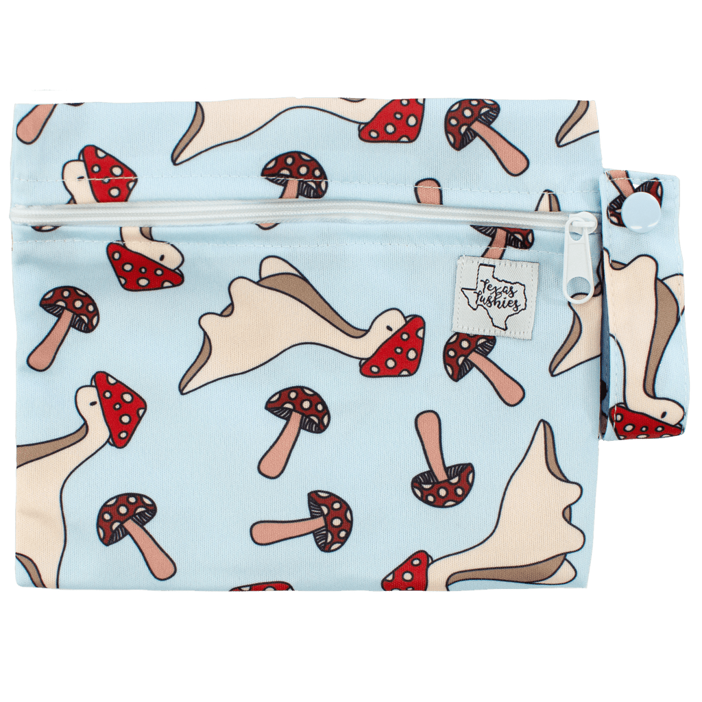 Mushroom Dinos - Mini Wet Bag - Texas Tushies - Modern Cloth Diapers & Beyond