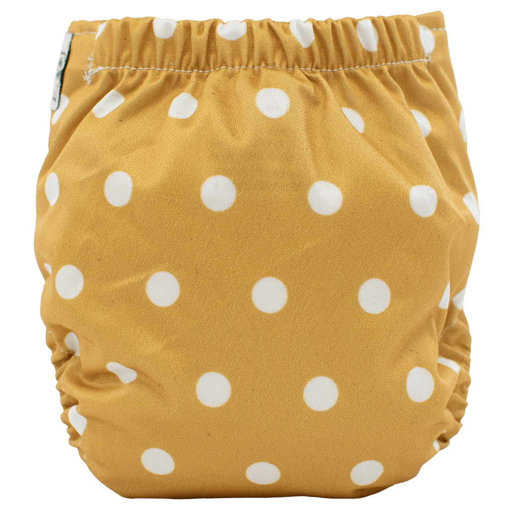 Mustard Polka Dots - Newborn AIO - Texas Tushies - Modern Cloth Diapers & Beyond