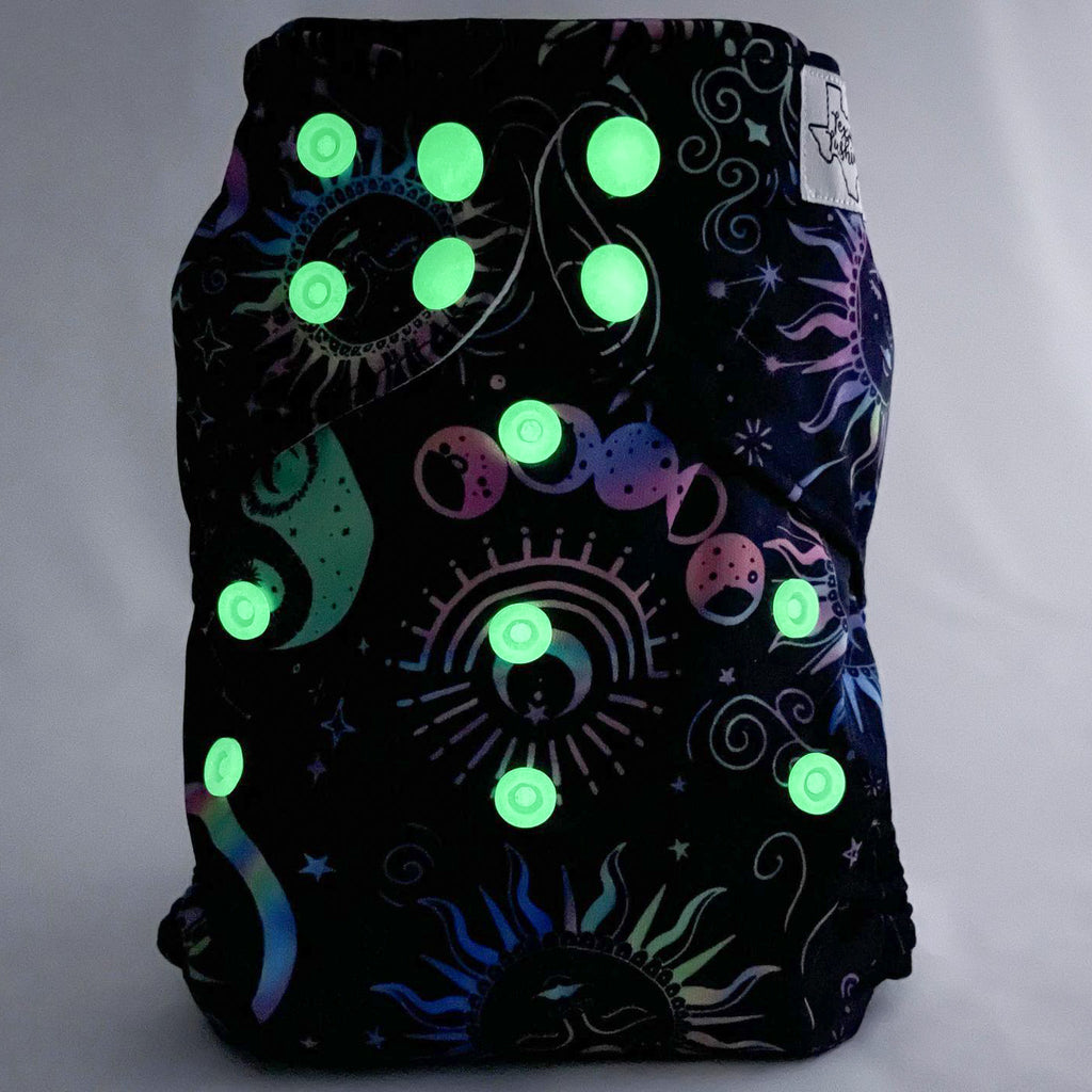 Mystic Glow Snaps - One Size Cover - Texas Tushies - Modern Cloth Diapers & Beyond