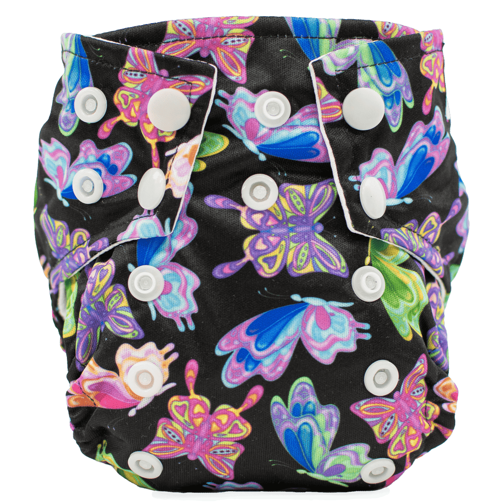 Neon Flutters Glow Snaps - Newborn AIO - Texas Tushies - Modern Cloth Diapers & Beyond