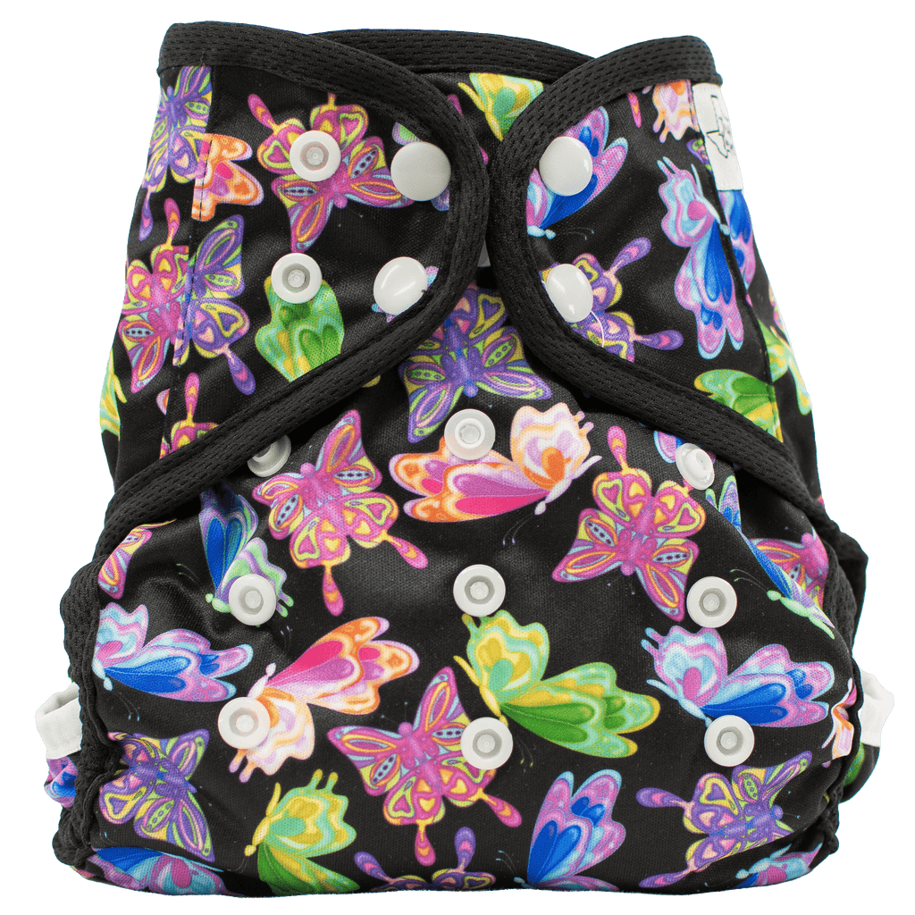 Neon Flutters Glow Snaps - One Size Cover - Texas Tushies - Modern Cloth Diapers & Beyond