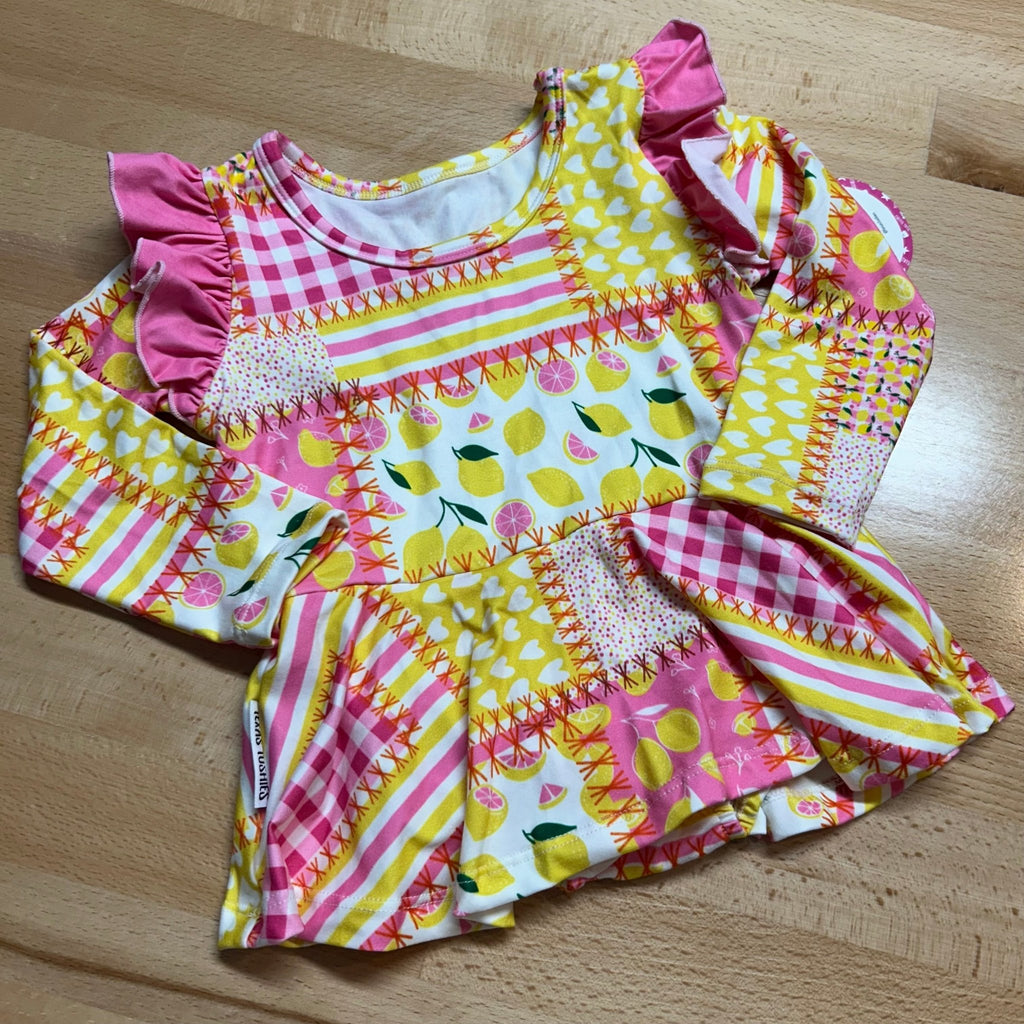 Pink Lemonade - LS Ruffle Romper - Texas Tushies - Modern Cloth Diapers & Beyond