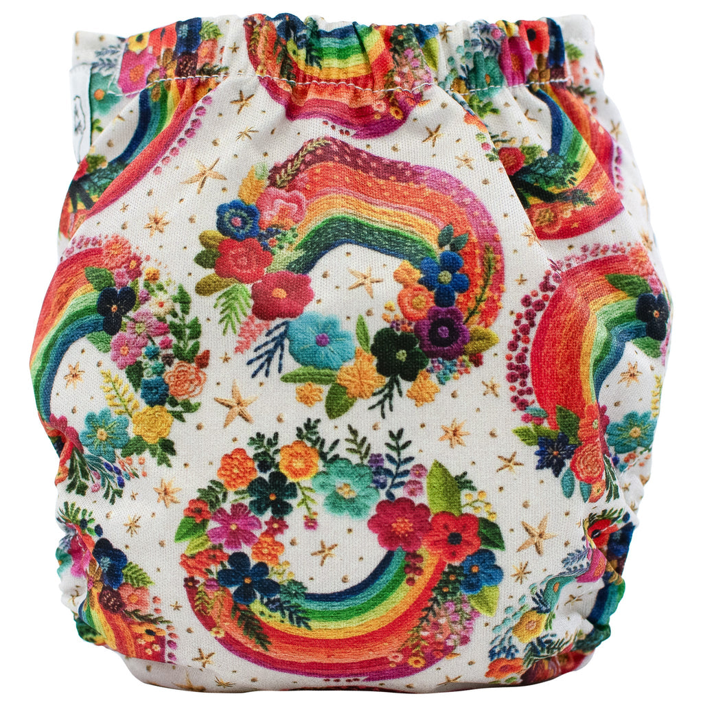 Rainbow Embroidery - Newborn AIO - Texas Tushies - Modern Cloth Diapers & Beyond