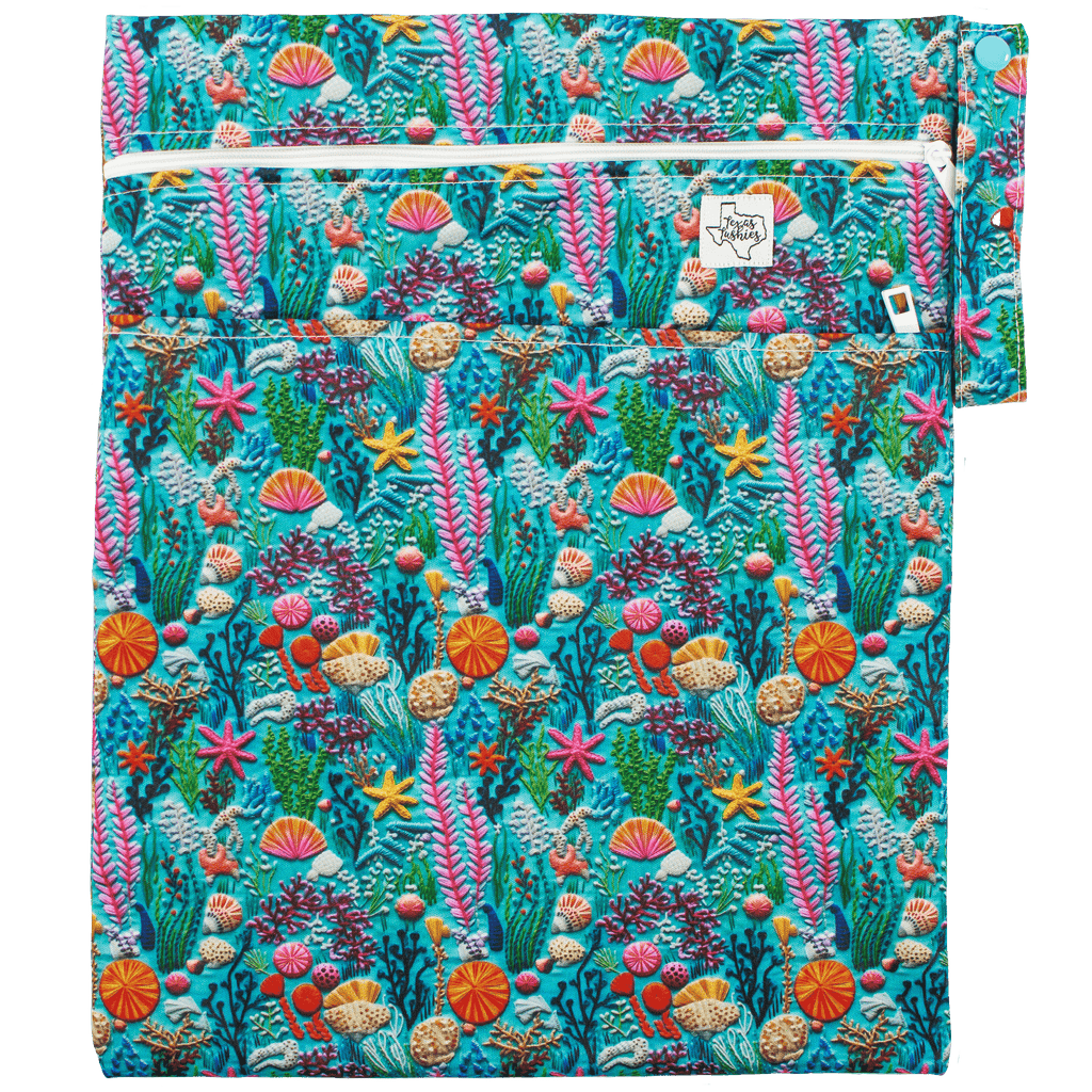 Sea Embroidery - Wet Bag - Texas Tushies - Modern Cloth Diapers & Beyond