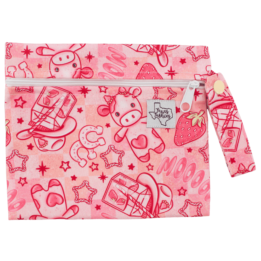 Strawberry Milk - Mini Wet Bag - Texas Tushies - Modern Cloth Diapers & Beyond