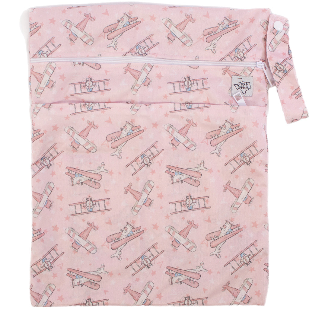 Take Flight - Pink - Wet Bag - Texas Tushies - Modern Cloth Diapers & Beyond