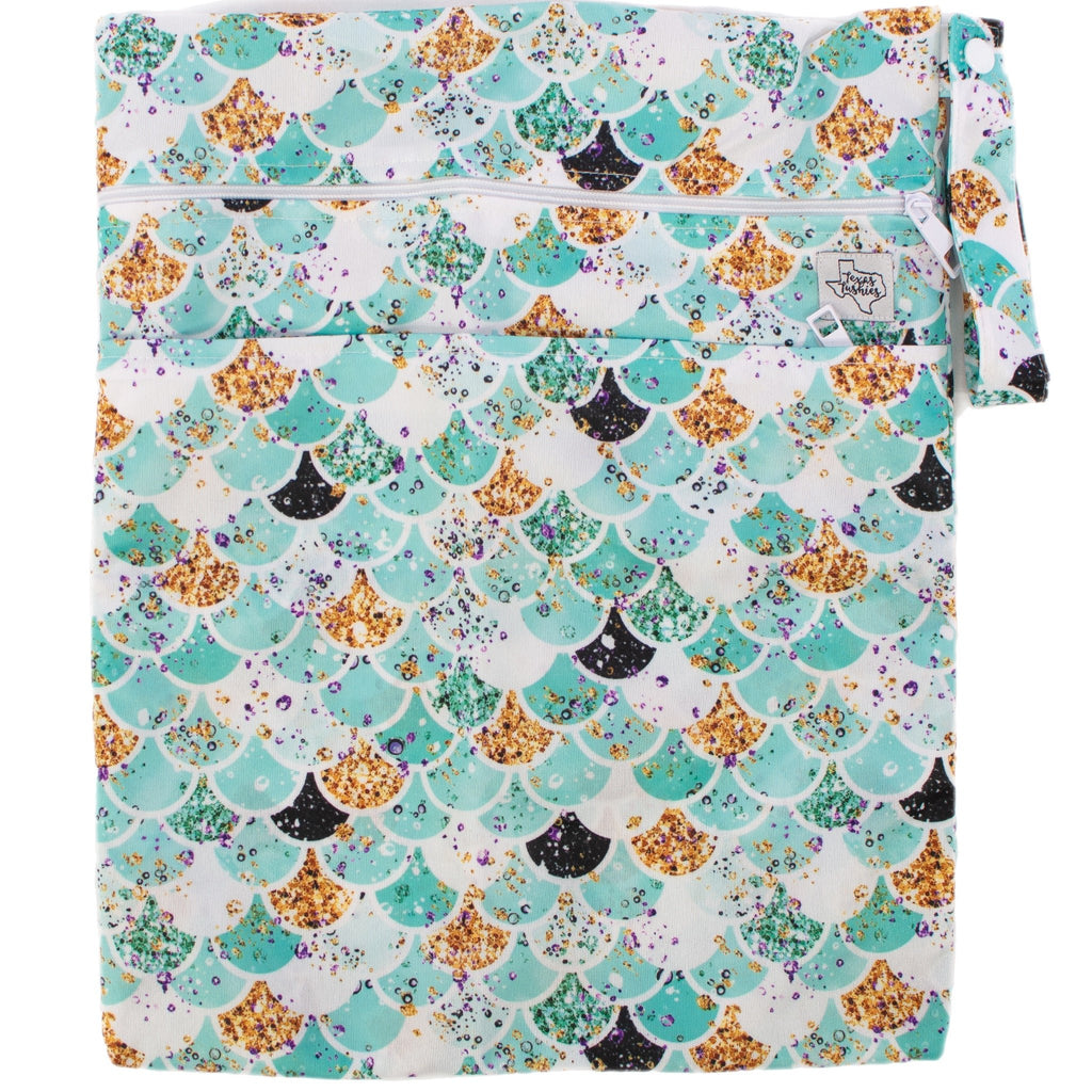 Teal Scales - Wet Bag - Texas Tushies - Modern Cloth Diapers & Beyond
