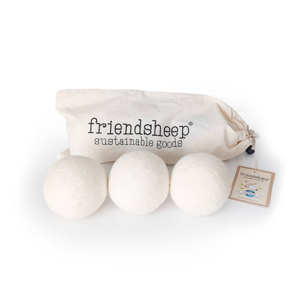 White Trio Eco Dryer Balls - Set of 3: With Bag - Texas Tushies - Modern Cloth Diapers & Beyond